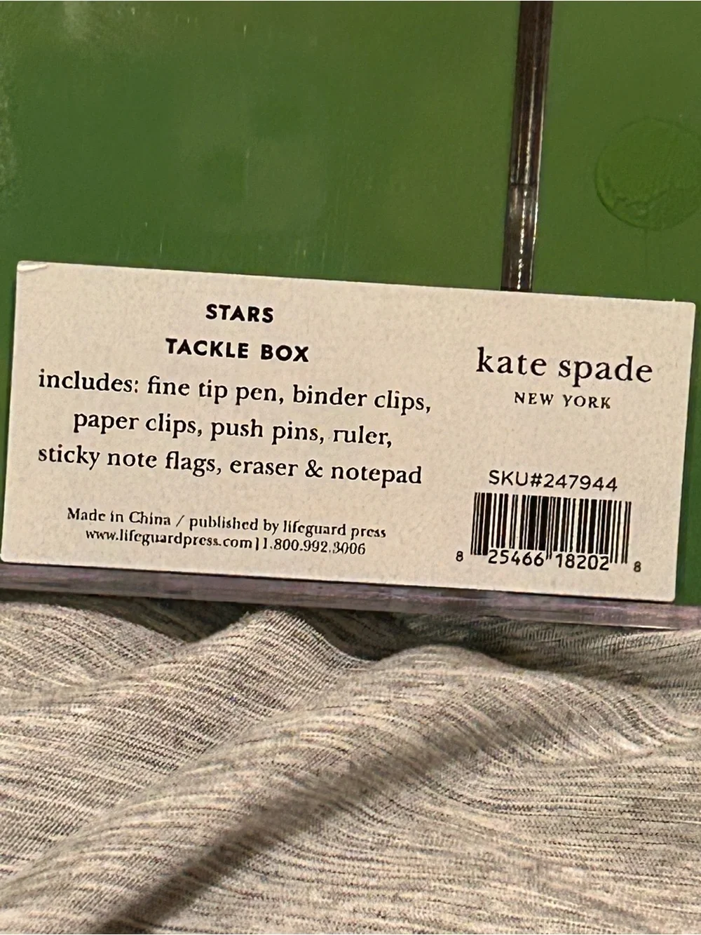 Kate Spade New York Star Spangled Stationery Tackle Box Desk Accessory Set NWTS
